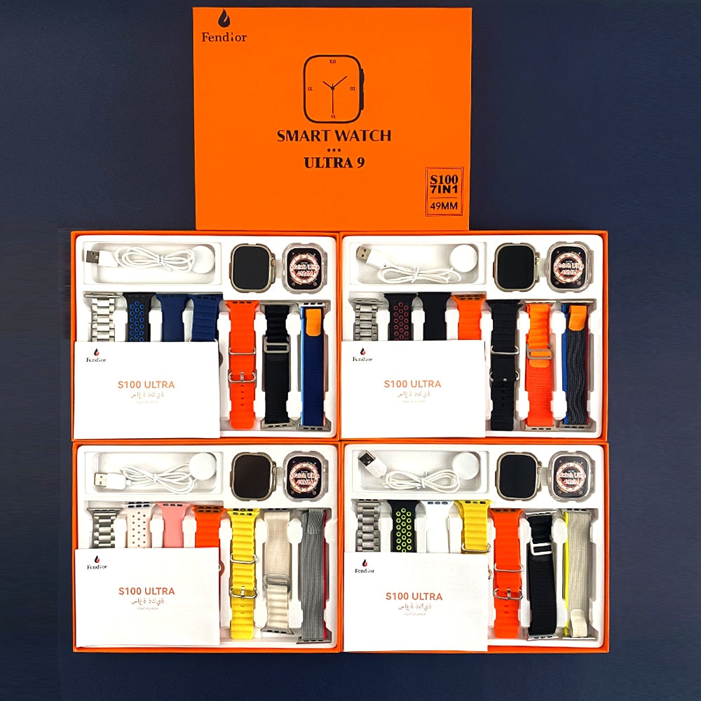 SmartWatch Serie 9 Ultra + 7 Pulseiras + Case Grátis - loja express criativo