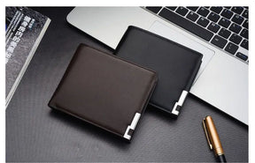 Short Men Wallets Card Holder Photo Holder Slim Male Print Wallet High Quality PU Leather Money Bag New Kpop Small Men's Purse