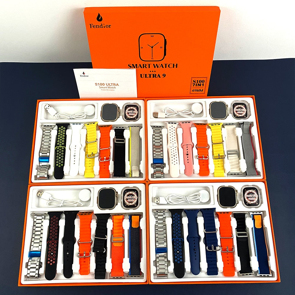 SmartWatch Serie 9 Ultra + 7 Pulseiras + Case Grátis - loja express criativo