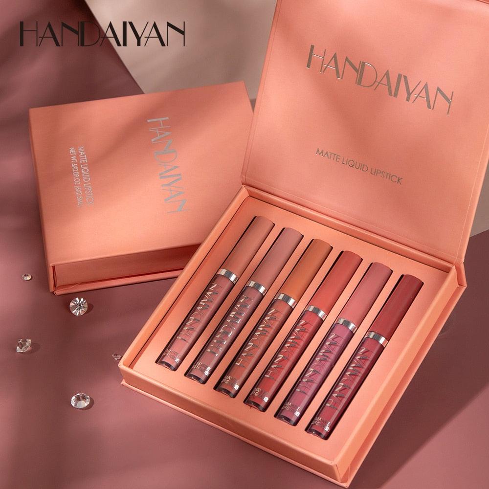 HANDAIYAN Lipgloss Makeup liquid Lipstick Makeup Matte Long Lasting Waterproof Velvet Liquid Lip Stick Sexy Fashion Lips Make Up - loja express criativo